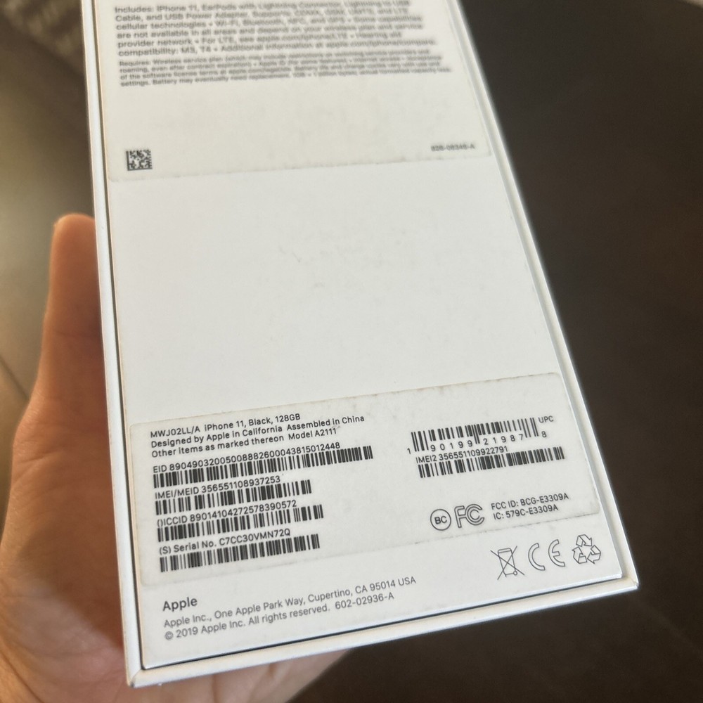 BOX ONLY Apple iPhone 11 Black 256GB Replacement Sticker