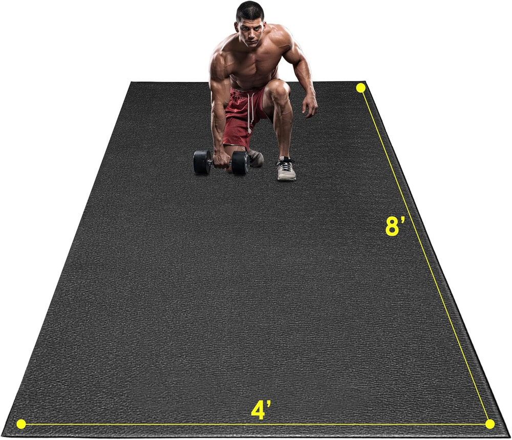 Large Exercise Mat, 8' X 6'/8' X 4'/6' X 4' Extra Durable Workout Mats for Ho...