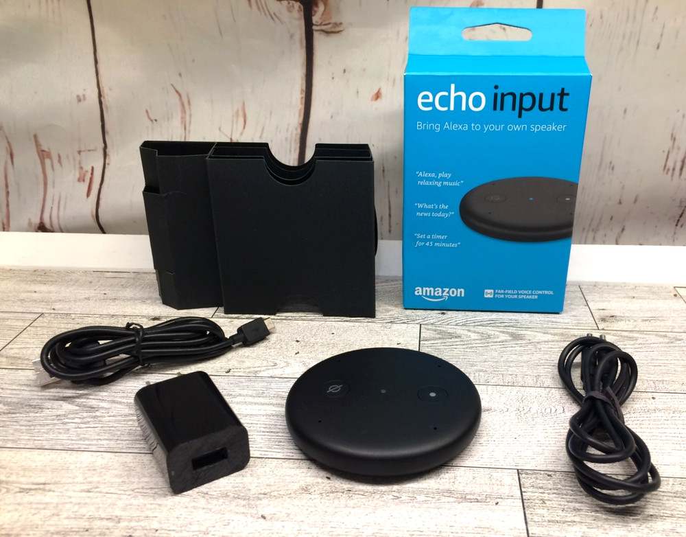 *NEW Open Box *Black Amazon Echo Input Alexa Voice Control Adapter Bring Alexa