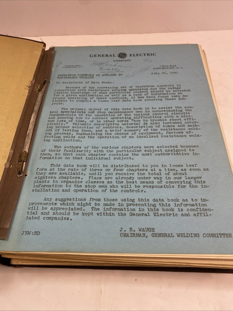 General Electric GE Elementary Course Electronic Control Resistance Welding 1941