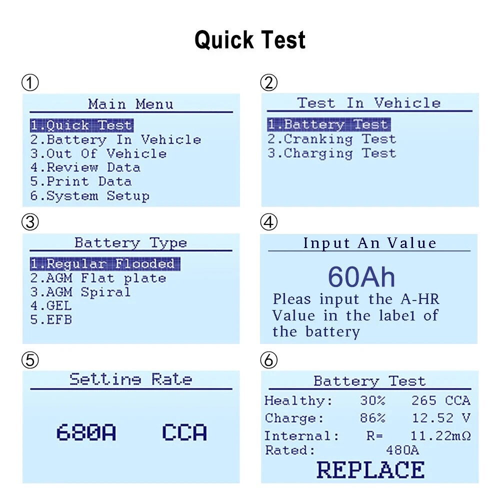 ANCEL BA101 100-2000 CCA Car Auto Load Battery Tester Tool Digital Analyzer 12V