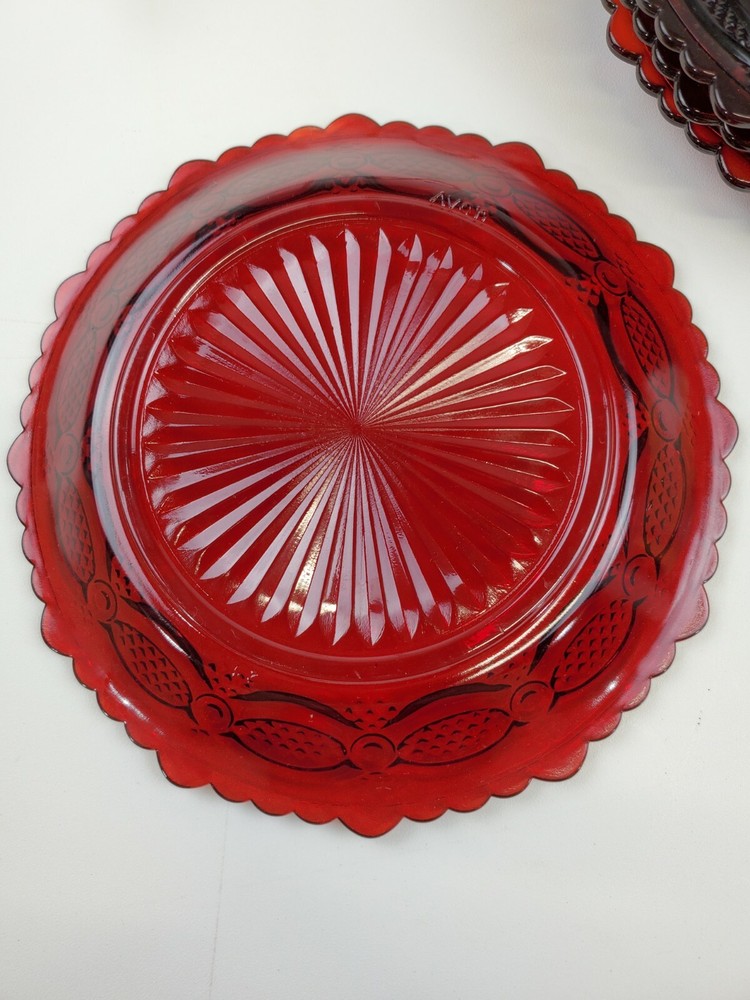Avon Cape Cod Ruby Red Lunch Plates (Set of 4)