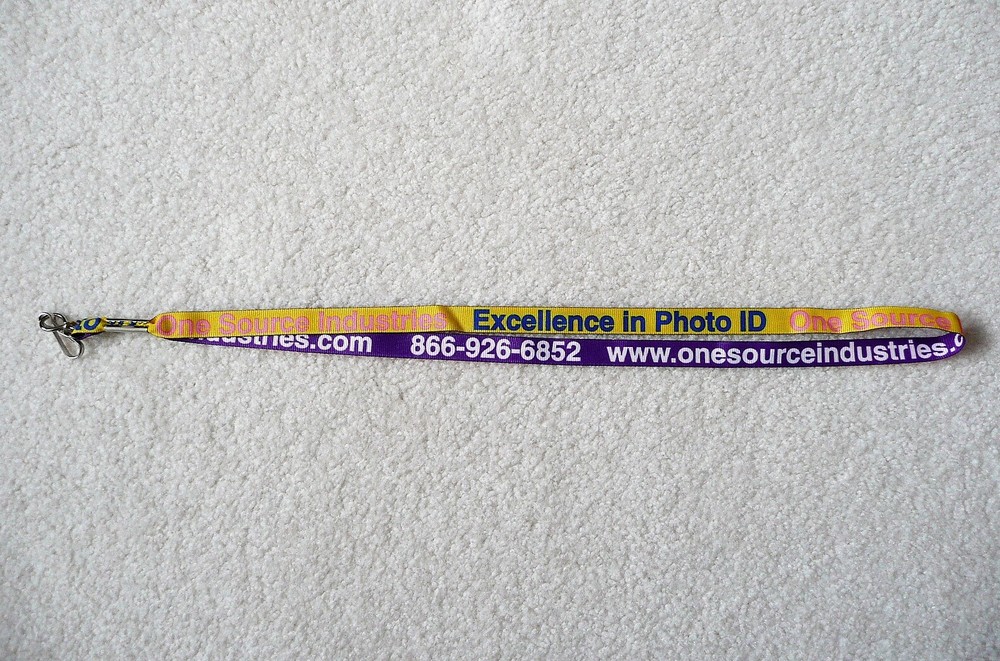 Multicolor Flat Lanyard ID Holder - 37" x 1/2" - "One Source Industries"