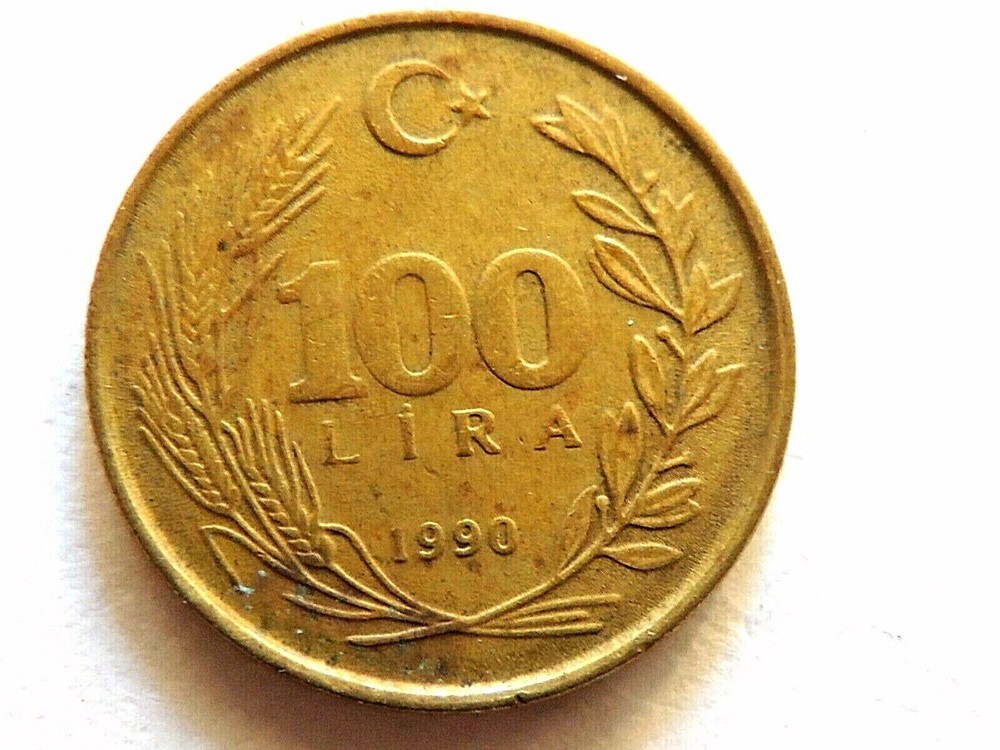 1990 Turkey One Hundred (100) Lira Coin