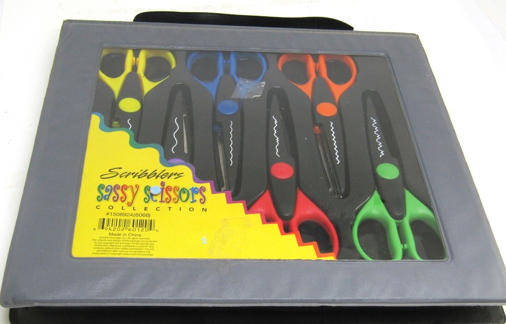 Rainbow Scribblers Sassy Scissors Collection Set of 6 Scrapbook Decorative Cuts