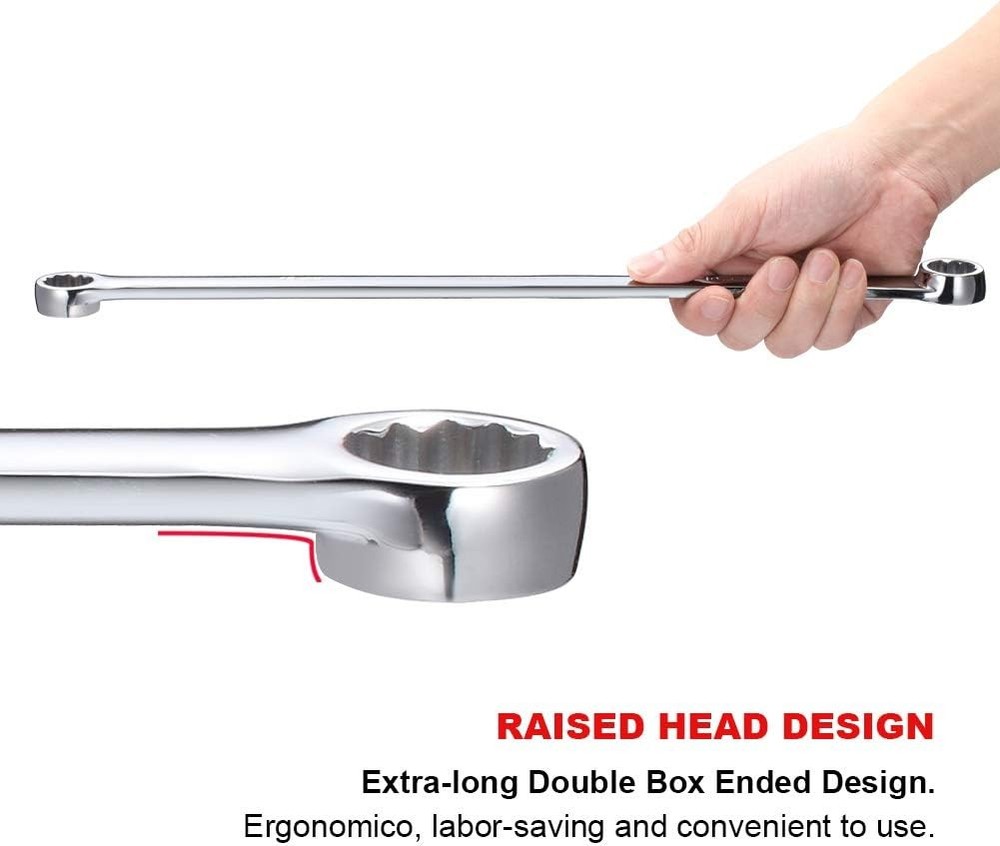BULLTOOLS Extra Long Double Box End Wrench Set