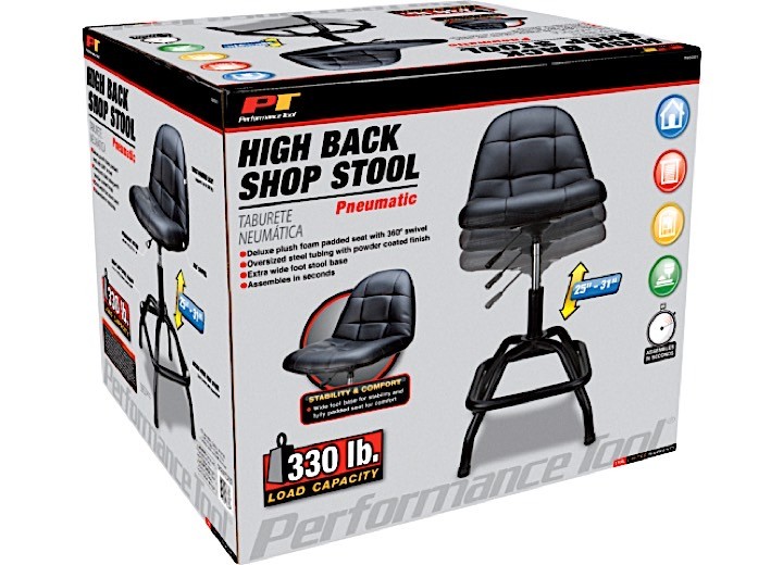 Performance Tool W85031 High Back Pneumatic Shop Stool