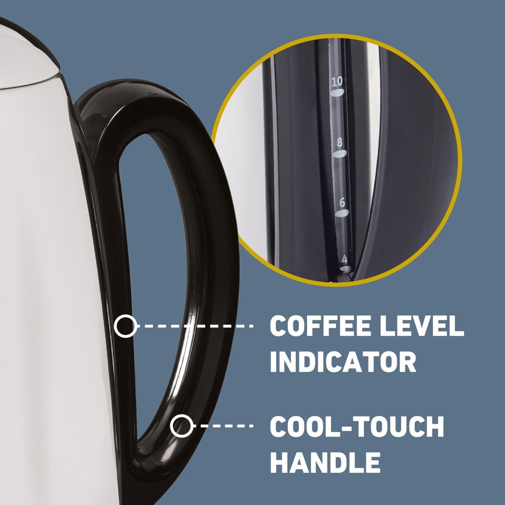 West Bend Electric Percolator Classic Style Coffee Maker with 12-Cup, Silver