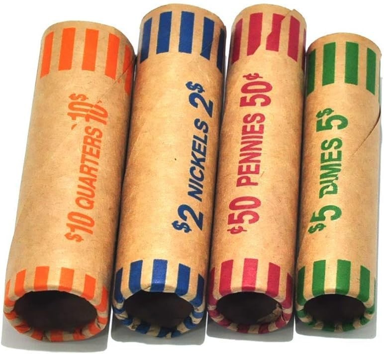 Convenient 64 Assorted Coin Storage Rolls - Safe for Counting & Organizing Coins