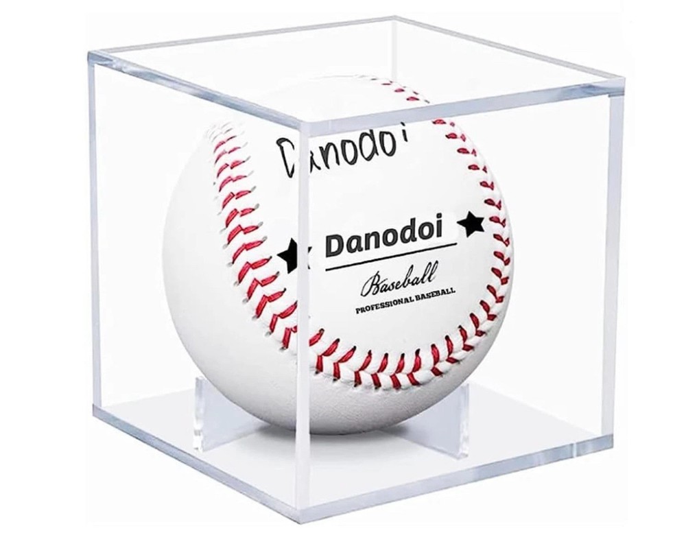 Danodoi Baseball Display Case UV Protected Acrylic Clear Baseball Holder Square