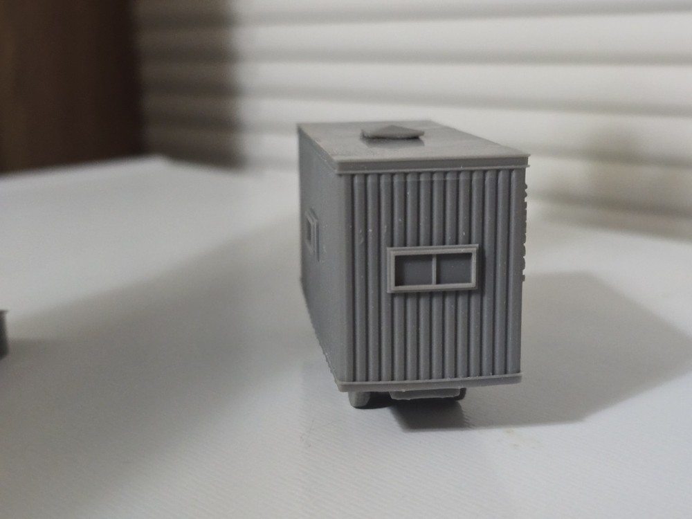 Ho Scale 8x20 Mobile Site Office Undecorated Kit 3d Printed
