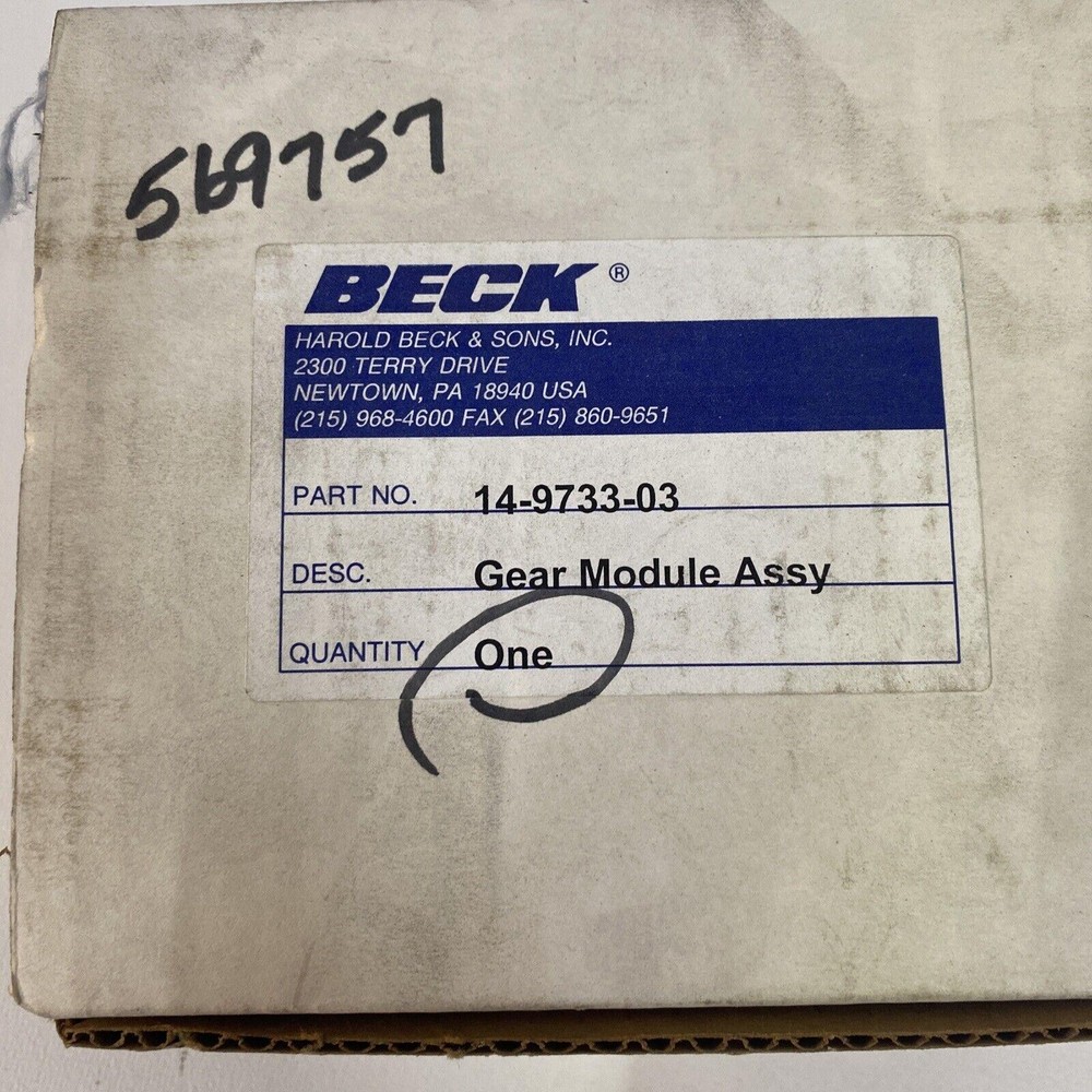 Beck 14-9733-03 Gear Module Assembly