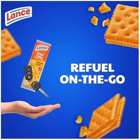Lance ToastChee Cheddar Sandwich Crackers, 10 Packs, 6 Crackers Each