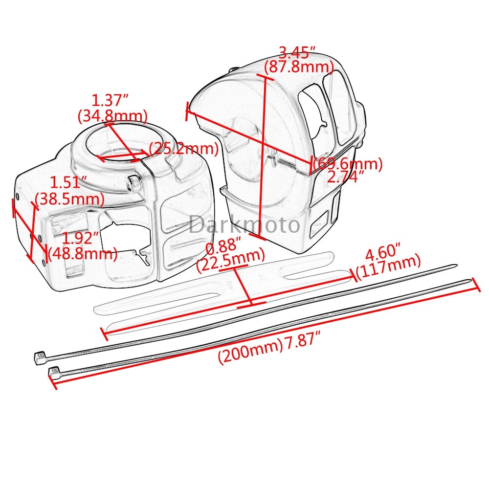Handlebar Switch Housing Cover Case Kit Chrome For Harley Electra Glide Classic