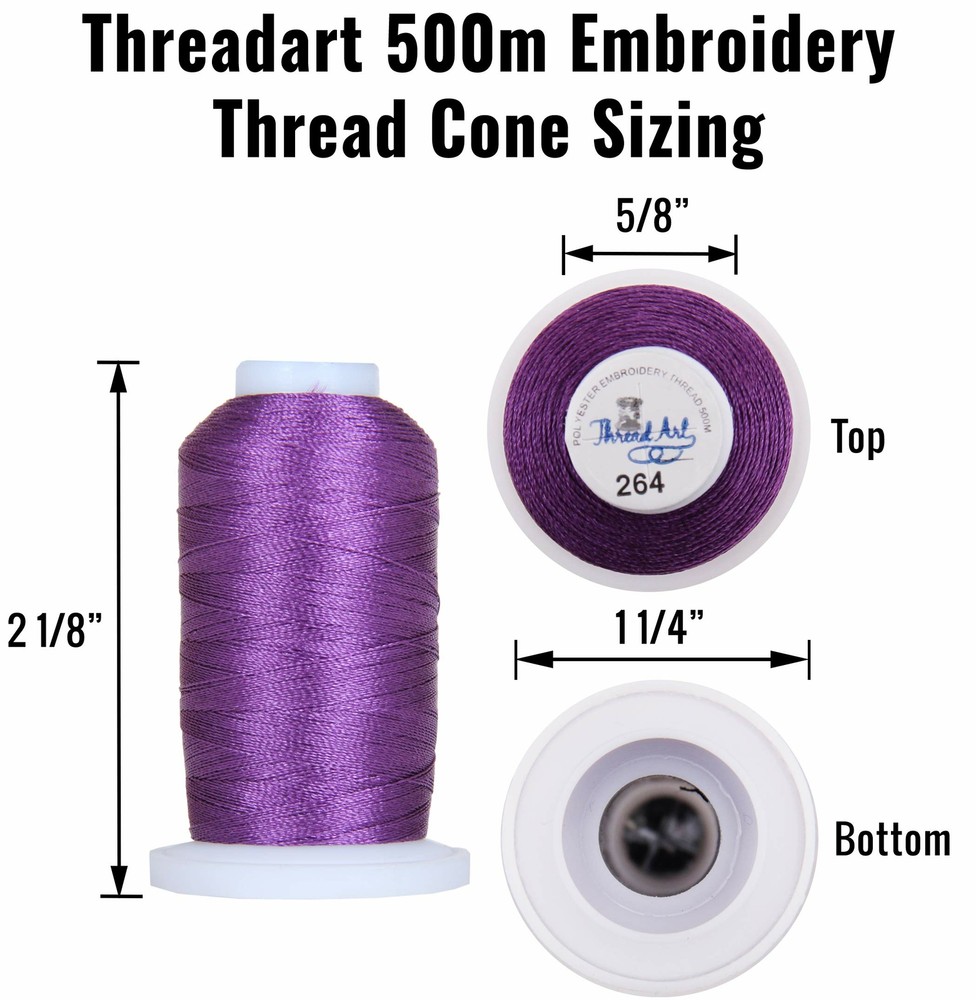 Threadart 63 Spool Brother Colors Polyester Embroidery Machine Thread 500M 40WT