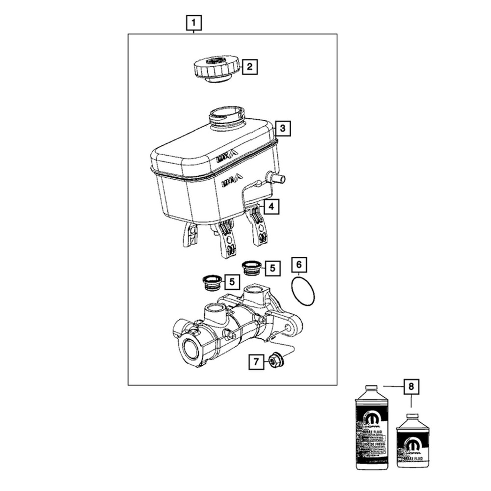 Brake Master Cylinder OEM Mopar 68385585AD