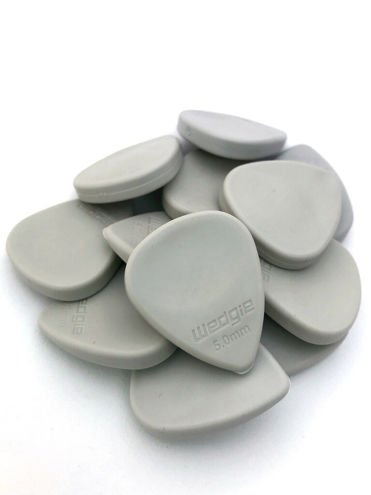 Wedgie Rubber Guitar Picks | 5.0mm | Soft | Light Grey | 3 pcs