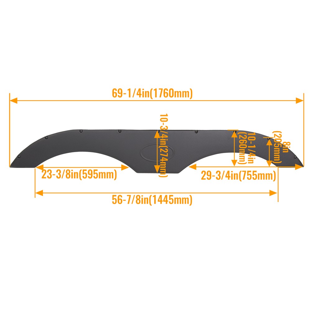 For RVs Campers And Trailers Pair of Tandem Trailer Fender Skirt In Black New