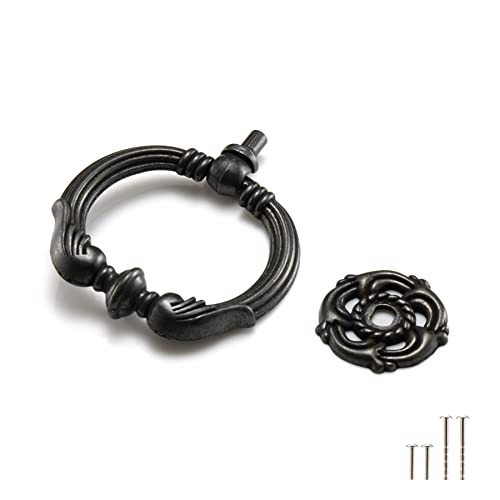 2 Packs Ring pulls,2.6 inch Antique Drawer pulls,Ring Cabinet Cupboard