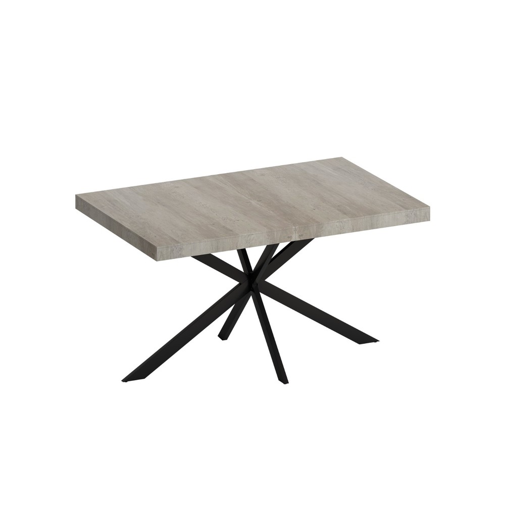 Retro rectangular stretched metal dining table and chairs, combination set Grey