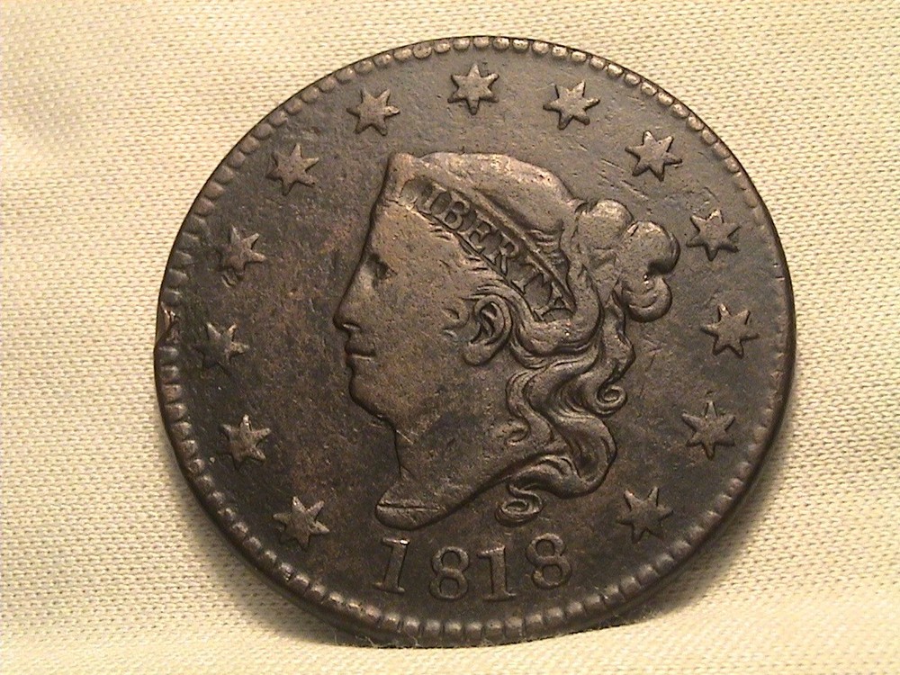 1818 Coronet Head Large Cent N-2 R4+