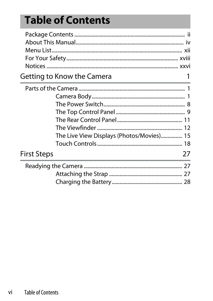 Nikon D6 — User Manual Owners Guide Reference — 312 Pg — Half Size 5.5x8.5