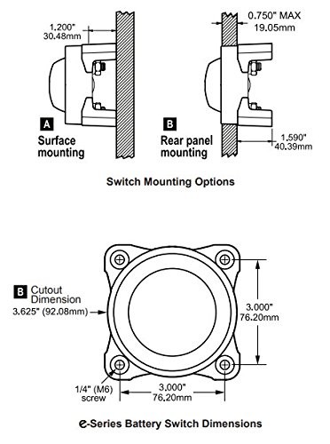 9001E e-Series Compact Battery 4 Position Selector 32V Switch Selector 4 Pos.