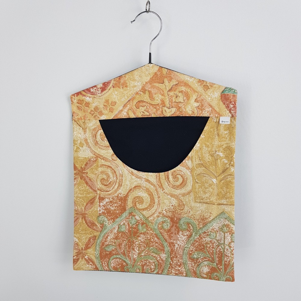 Peg Bag Handmade Cream Yellow Patterned Lined Laundry Clothes Peg Holder