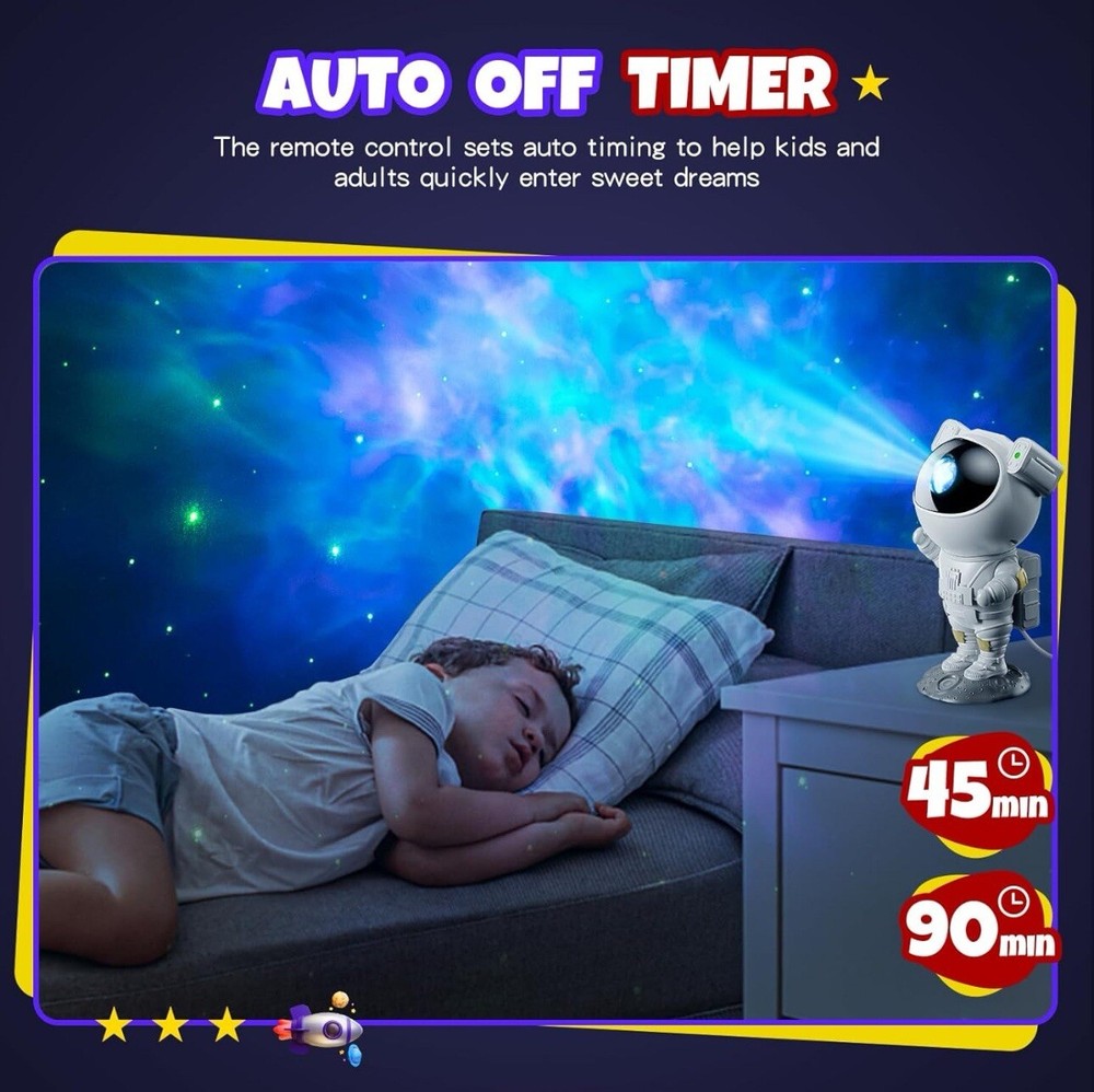 Astronaut Star Galaxy Projector Space Night Light Nebula Ceiling Timer Remote