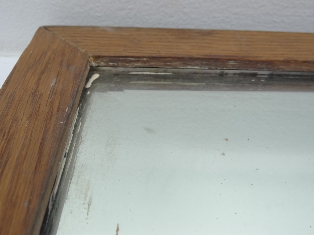 Beveled Glass Wood Frame Vanity Wall Hanging Rectangular Mirror