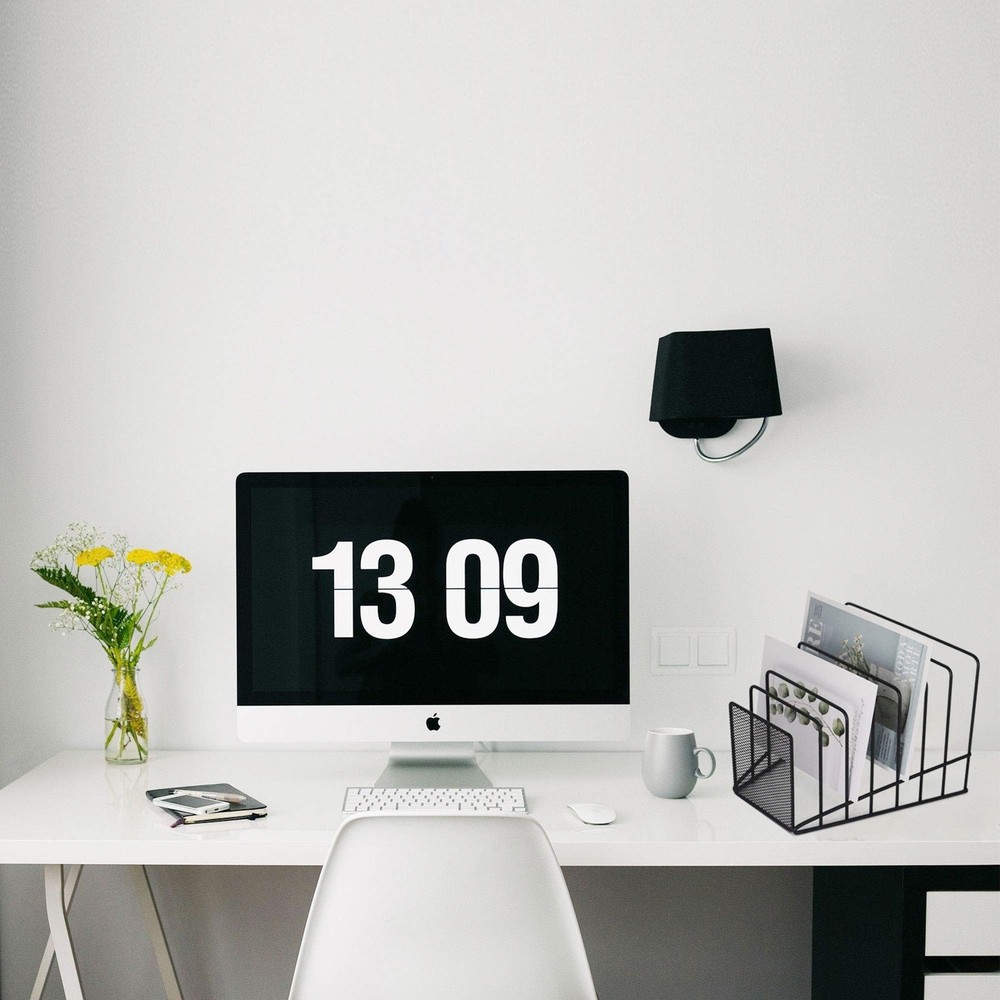 2 Pack Multi Step File Organizer Incline Desktop File Sorter Metal Wire Mesh ...