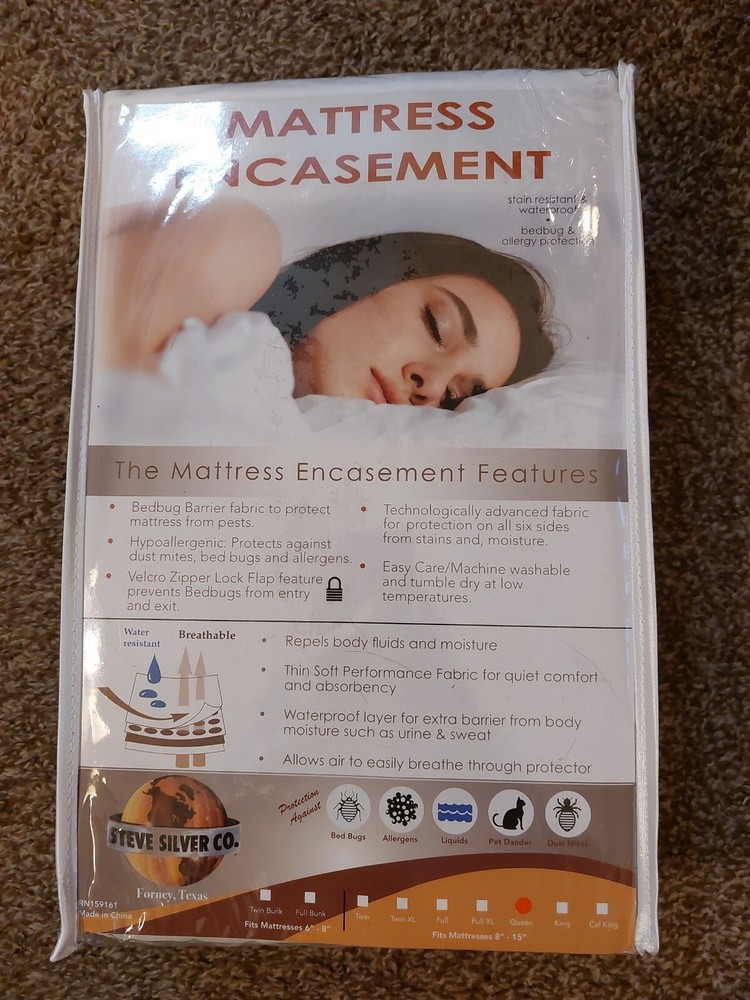 Queen size zippered waterproof mattress protector