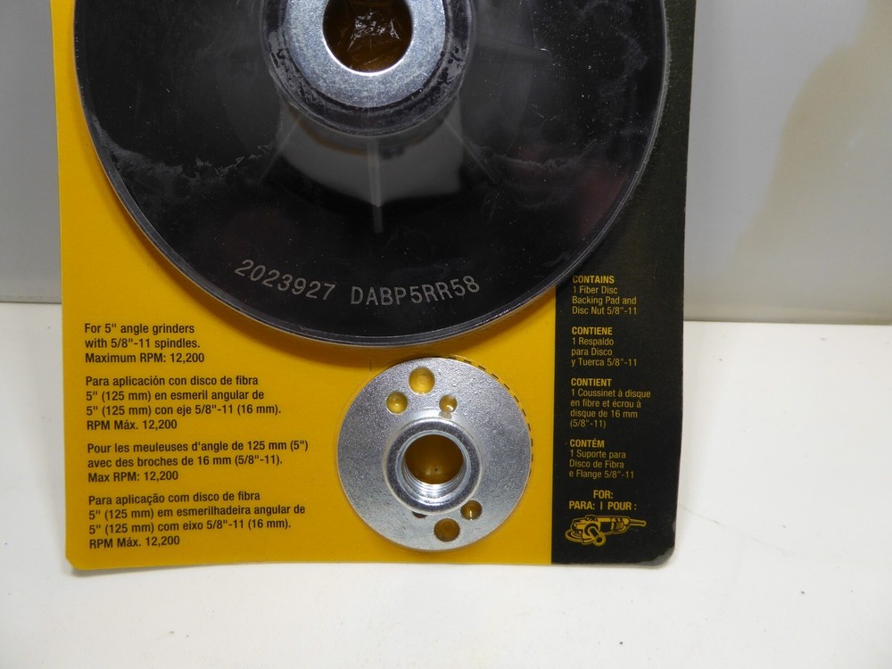DEWALT 5" DISC BACKING PAD DABP5RR58 NEW