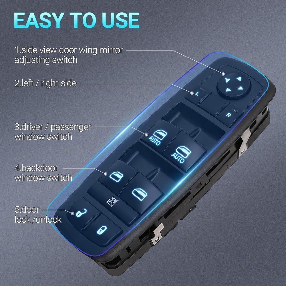 Power Master Window Switch Driver Side Control Button Compatible with 2015-2017