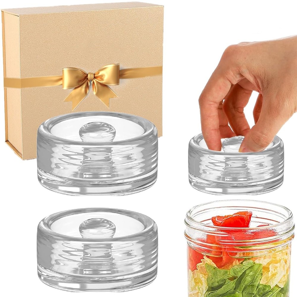 Fermentation Glass Weights with Easy Grip Handle for Mason middle, 2 PCS