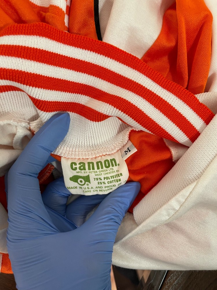 Cannon Men’s Jersey Orange / White Striped Size Medium