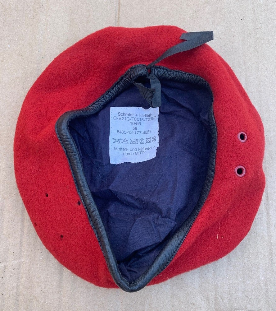 German Army BW Red Wool Beret Size 59