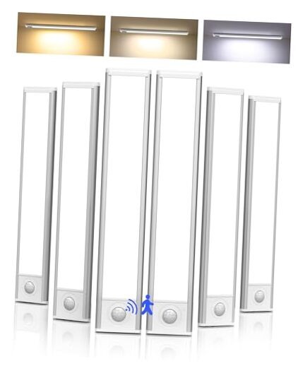 6-Pack Under Cabinet Lighting Wireless, LED Motion Sensor Light 6 Pack 8inch