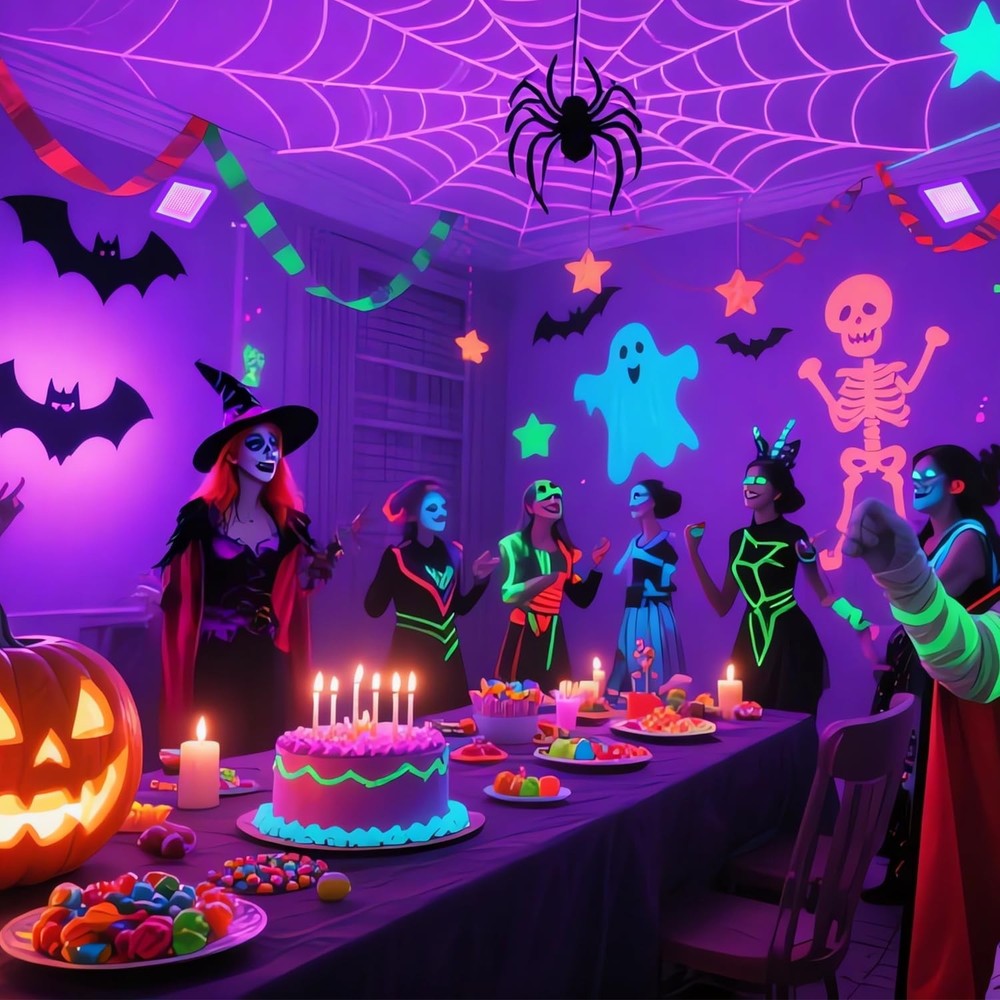 2 Pack 100W LED Black Lights, Blacklight Flood Light with Plug, IP66 Waterpro...