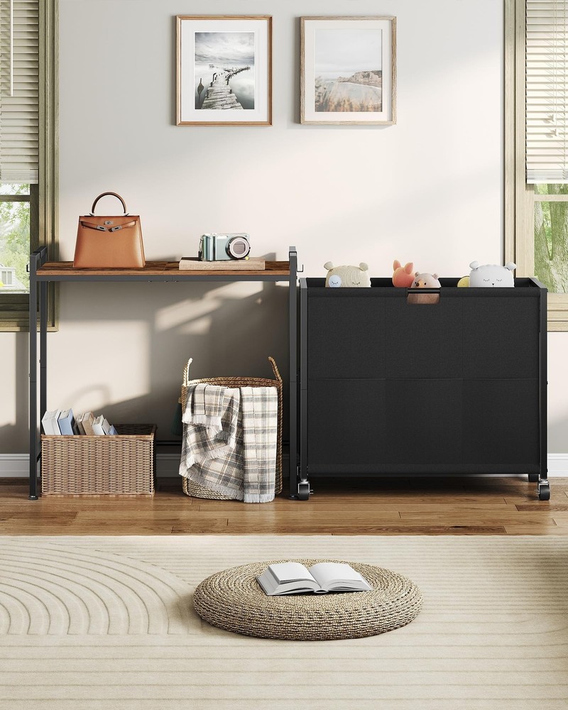 CHOEZON Laundry Sorter, Laundry Hamper with Storage Shelf, Mobile 2-in-1 Bask...