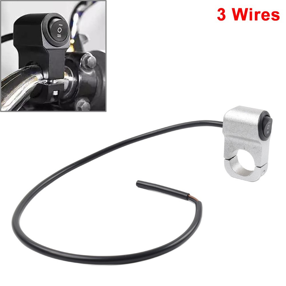 Motorcycle Handlebar 7/8" On Off Switch ATV Headlight Fog Light Silver