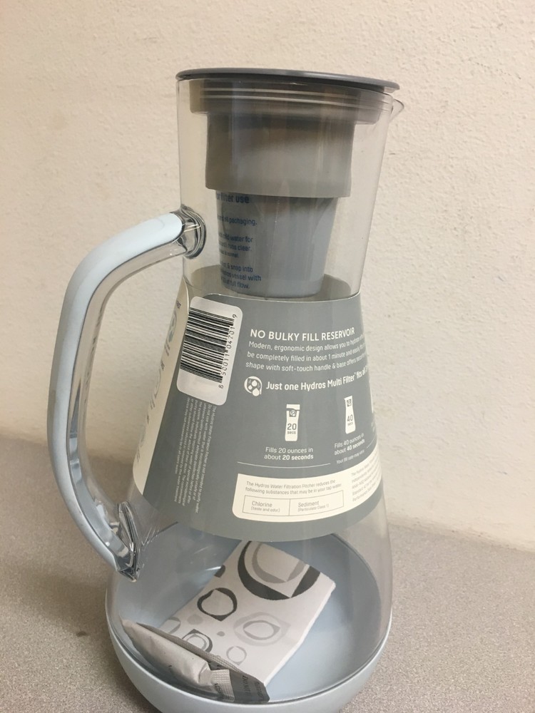 Hydros 8 cups Blue Water Filtration Pitcher 4002178D