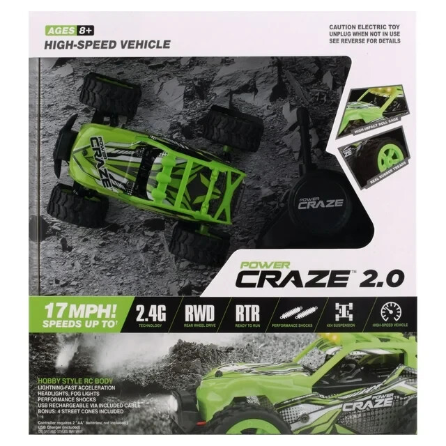 POWER CRAZE 2.0 HIGH SPEED BUGGY, GREEN *DISTRESSED PKG