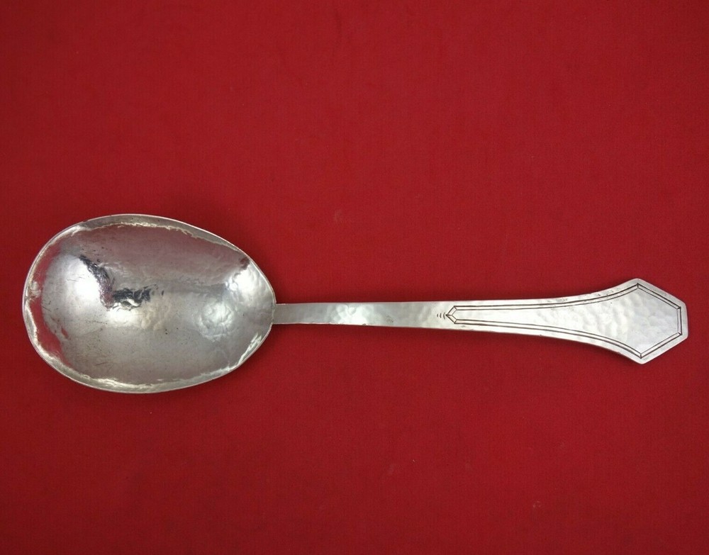 Handwrought Sterling Silver Berry Spoon 8 3/4" Serving Silverware