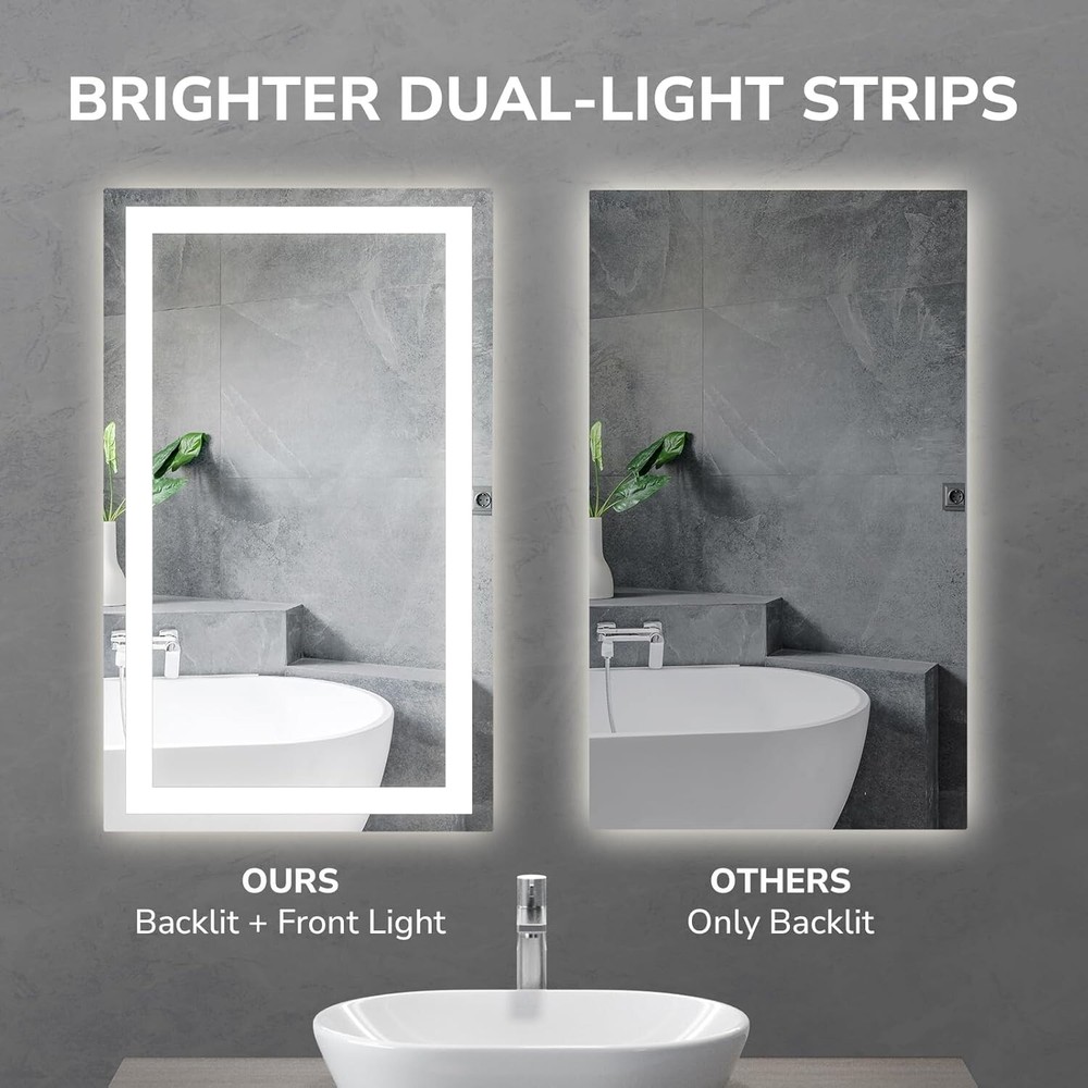 USHOWER 48x32'' LED Bathroom Mirror Vanity Mirror w/ LED Backlit Lighted Mirror