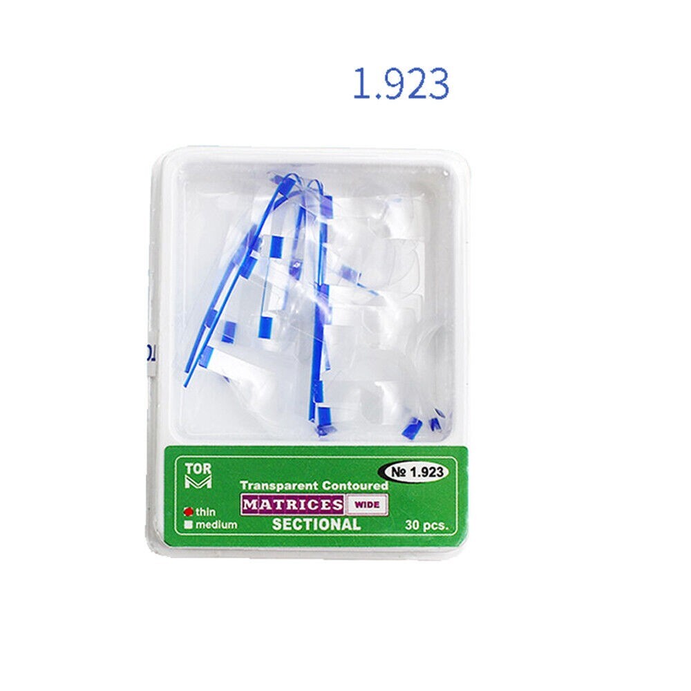 60 Pcs Dental Matrix Transparent Sectional TOR VM Matrices Polyester Matrice L S