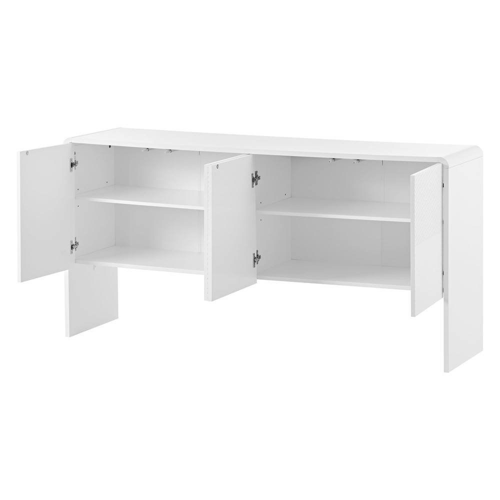 Sturdy Construction 60" Large Storage Space Sideboard with 4 Doors