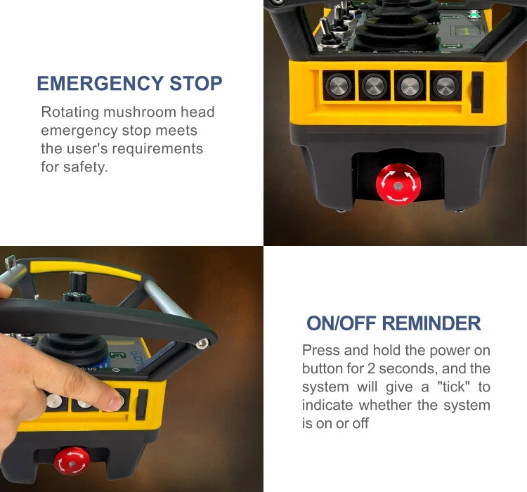 Industrial Crane Chargeable Remote Wireless Controller 2 PCS five step Joysticks