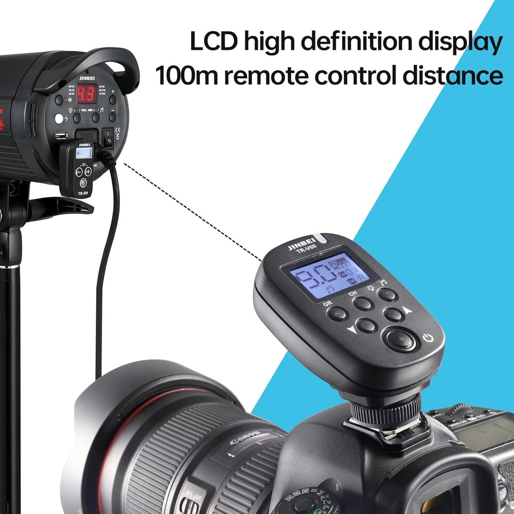 JINBEI TR-V6II Wireless Flash Trigger Transmitter Speedlite LCD Flash Trigger