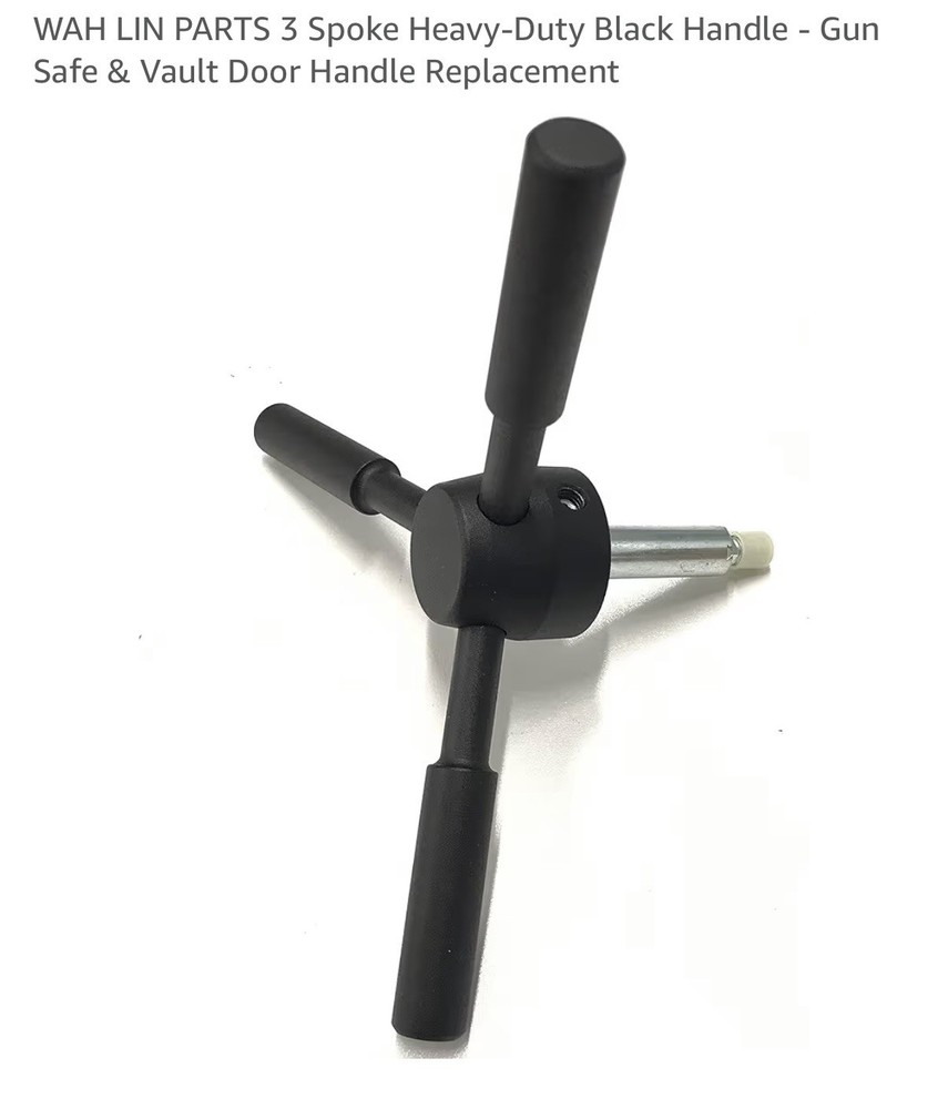 3 Spoke Gun Safe Handle Replacement Heavy-Duty Black For Fireproof Safe Handle